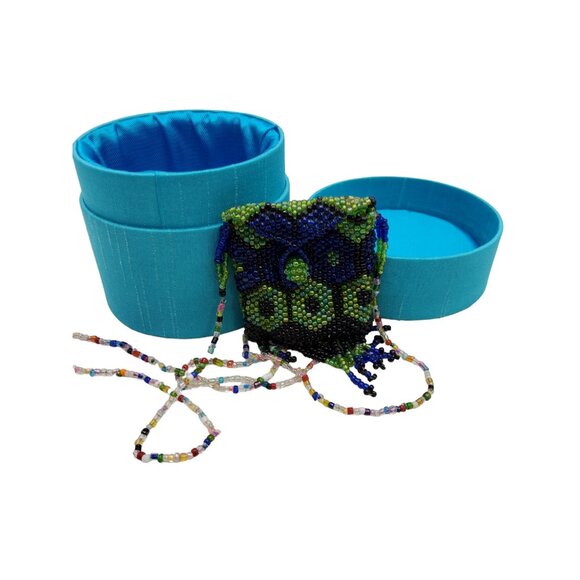 handcrafted multibeaded mini boho bag necklace - Picture 8 of 11